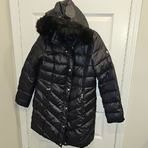 Ralph Lauren Navy Puffer Jacket with Faux Fur Hood